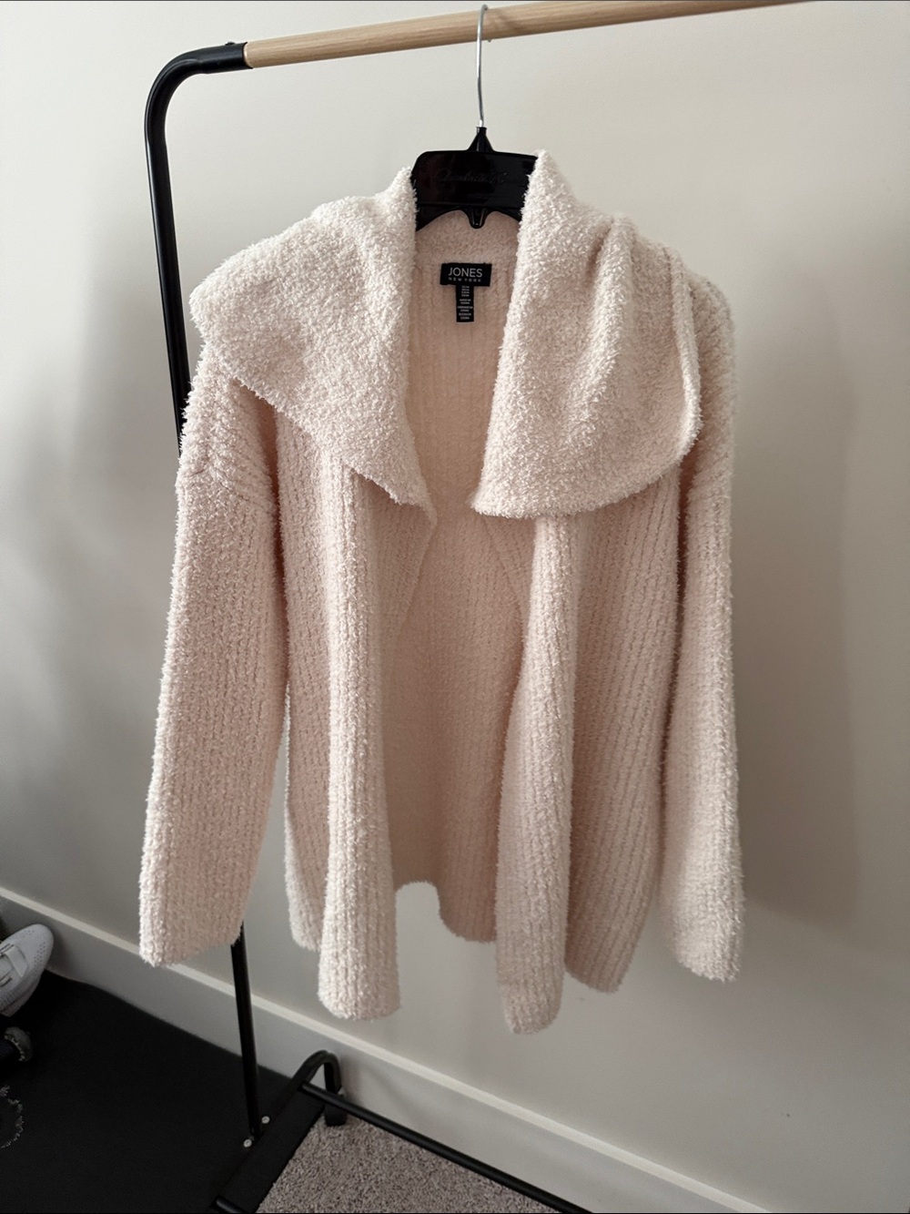 Jones New York Soft Cream Teddy Open-Front Jacket